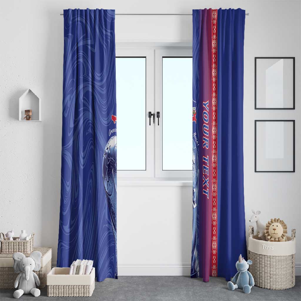 Custom Afro-Haiti Football Window Curtain 2026 Grenadye Alaso Blue Version - African Pride