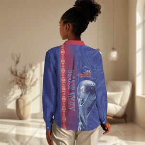 Custom Afro-Haiti Football Women Casual Shirt 2026 Grenadye Alaso Blue Version - African Pride