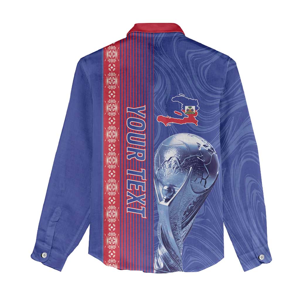 Custom Afro-Haiti Football Women Casual Shirt 2026 Grenadye Alaso Blue Version - African Pride