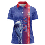 Custom Afro-Haiti Football Women Polo Shirt 2026 Grenadye Alaso Blue Version - African Pride