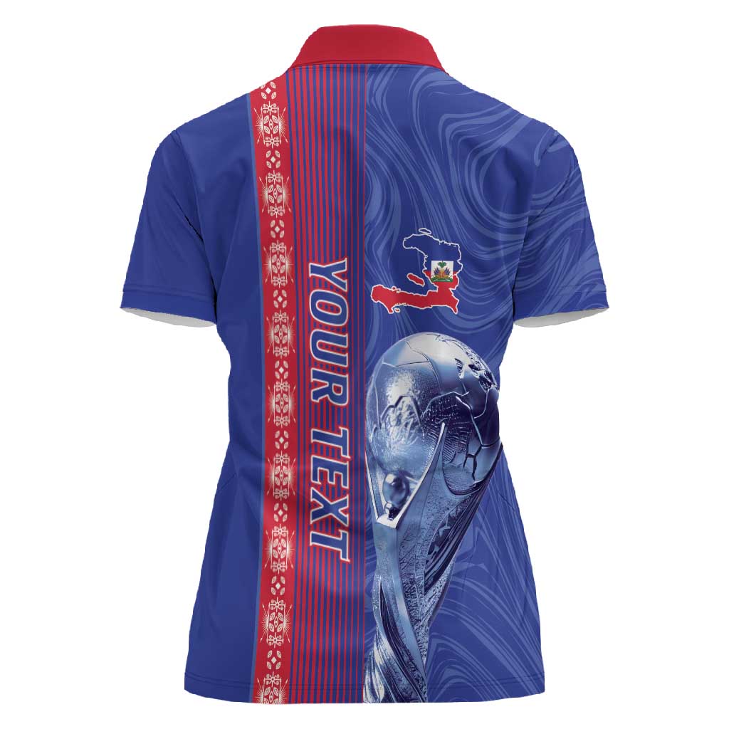 Custom Afro-Haiti Football Women Polo Shirt 2026 Grenadye Alaso Blue Version - African Pride