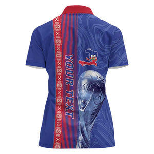 Custom Afro-Haiti Football Women Polo Shirt 2026 Grenadye Alaso Blue Version - African Pride