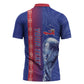 Custom Afro-Haiti Football Zipper Polo Shirt 2026 Grenadye Alaso Blue Version - African Pride