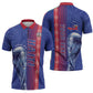 Custom Afro-Haiti Football Zipper Polo Shirt 2026 Grenadye Alaso Blue Version - African Pride