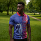 Custom Afro-Haiti Football Zipper Polo Shirt 2026 Grenadye Alaso Blue Version - African Pride