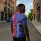 Custom Afro-Haiti Football Zipper Polo Shirt 2026 Grenadye Alaso Blue Version - African Pride