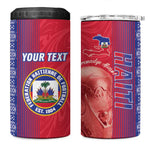 Custom Afro-Haiti Football 4 in 1 Can Cooler Tumbler 2026 Grenadye Alaso Red Version - African Pride