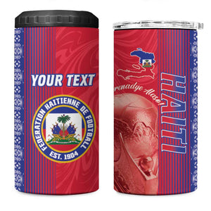 Custom Afro-Haiti Football 4 in 1 Can Cooler Tumbler 2026 Grenadye Alaso Red Version - African Pride