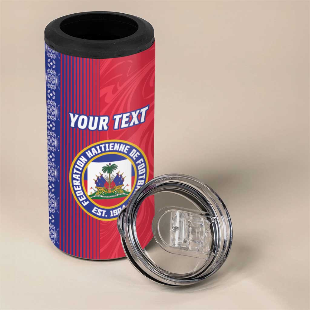 Custom Afro-Haiti Football 4 in 1 Can Cooler Tumbler 2026 Grenadye Alaso Red Version - African Pride