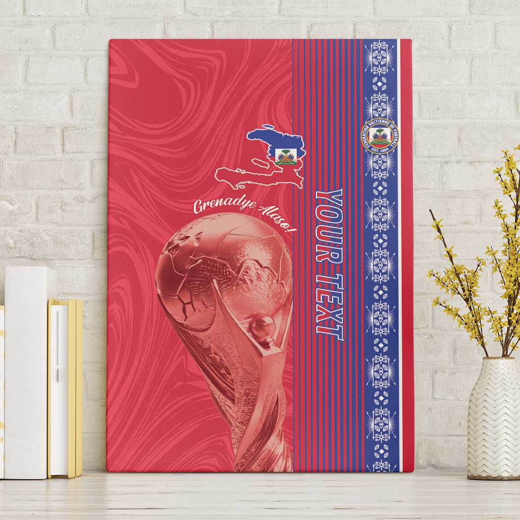 Custom Afro-Haiti Football Canvas Wall Art 2026 Grenadye Alaso Red Version - African Pride
