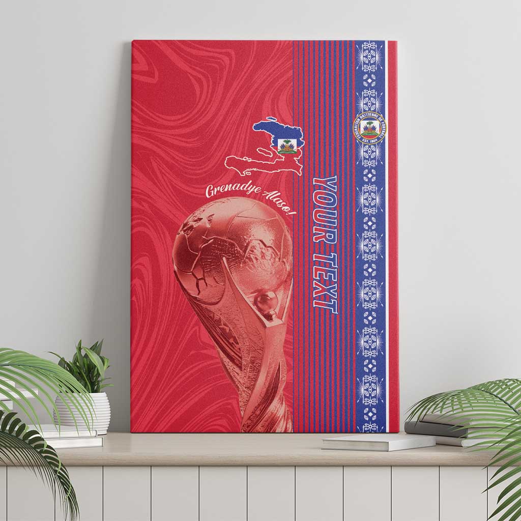 Custom Afro-Haiti Football Canvas Wall Art 2026 Grenadye Alaso Red Version - African Pride