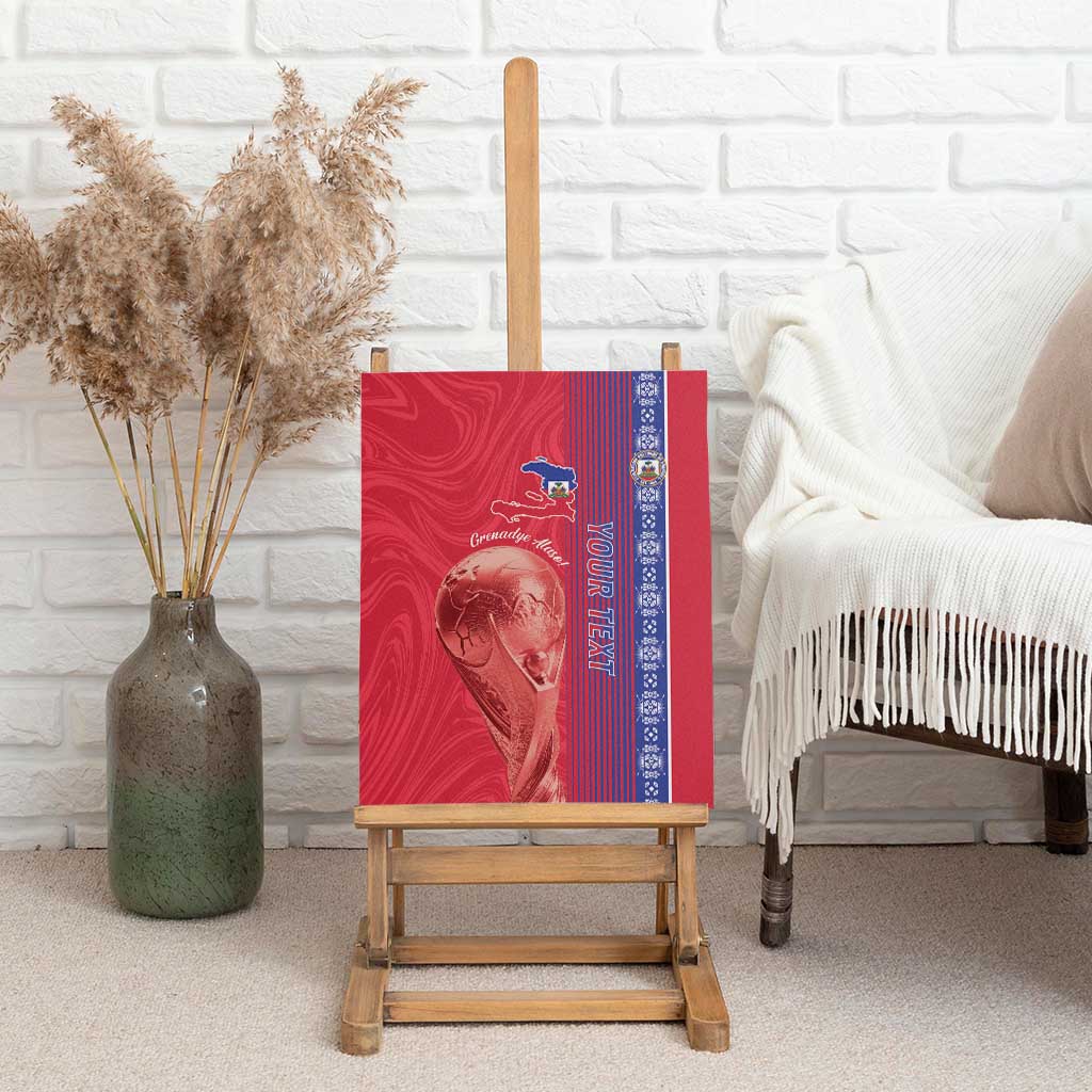 Custom Afro-Haiti Football Canvas Wall Art 2026 Grenadye Alaso Red Version - African Pride