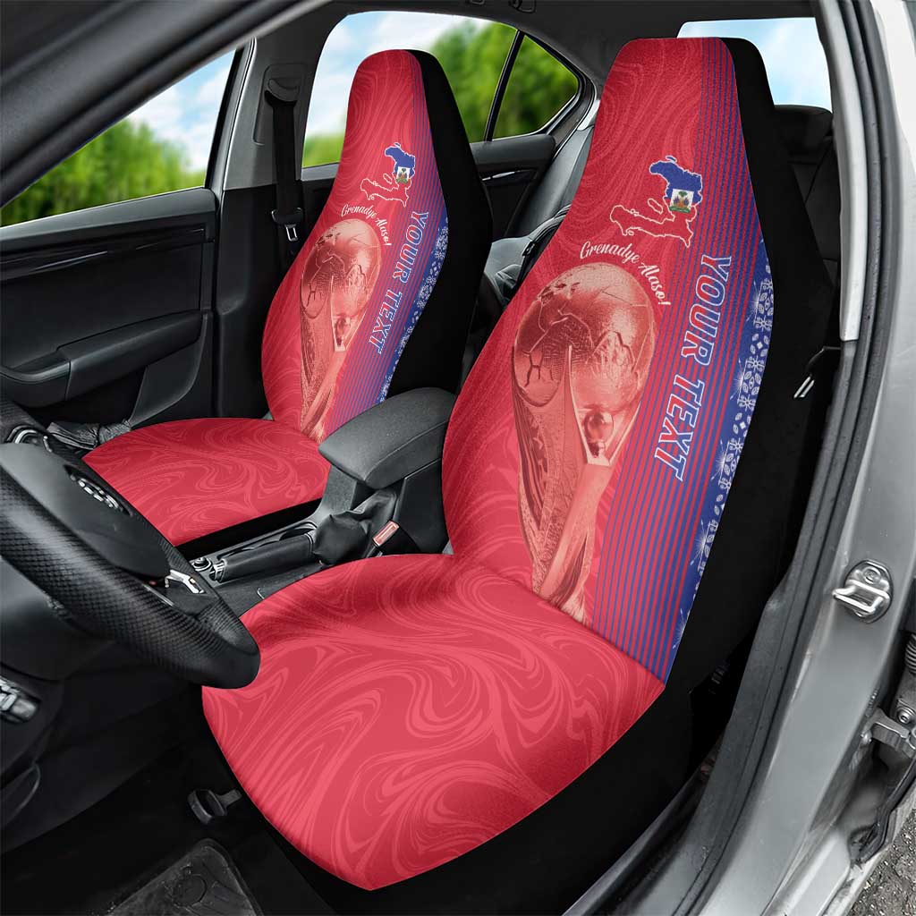 Custom Afro-Haiti Football Car Seat Cover 2026 Grenadye Alaso Red Version - African Pride