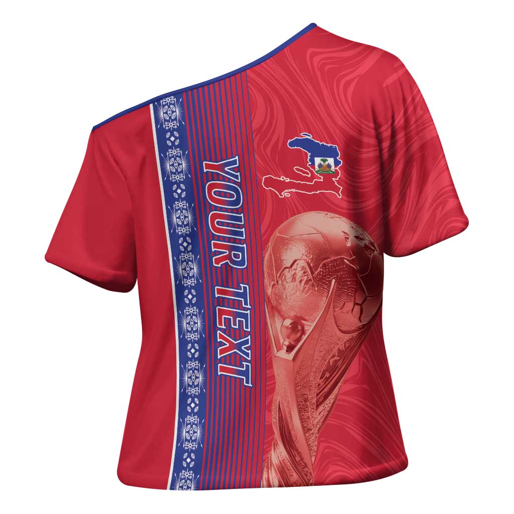 Custom Afro-Haiti Football Cross Shoulder Shirt 2026 Grenadye Alaso Red Version - African Pride