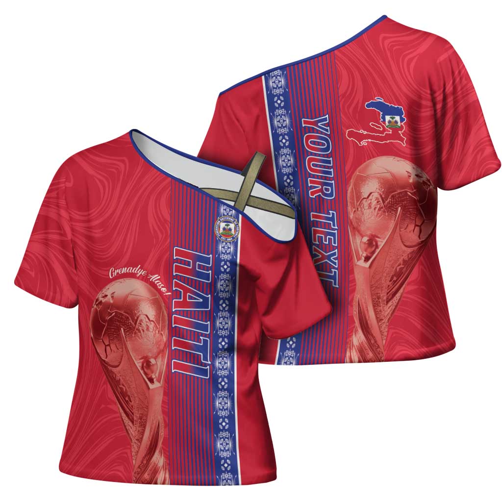 Custom Afro-Haiti Football Cross Shoulder Shirt 2026 Grenadye Alaso Red Version - African Pride