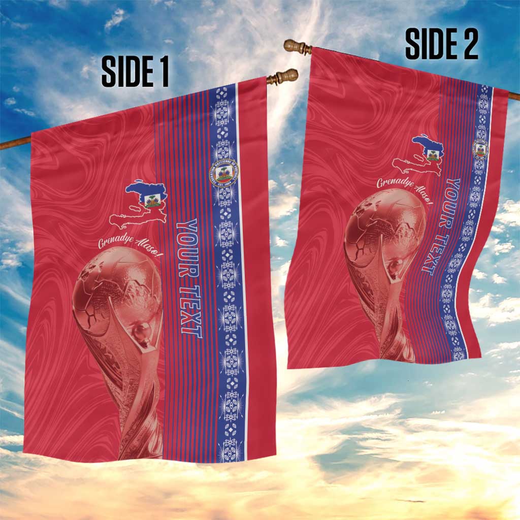 Custom Afro-Haiti Football Garden Flag 2026 Grenadye Alaso Red Version - African Pride