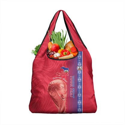 Custom Afro-Haiti Football Grocery Bag 2026 Grenadye Alaso Red Version - African Pride