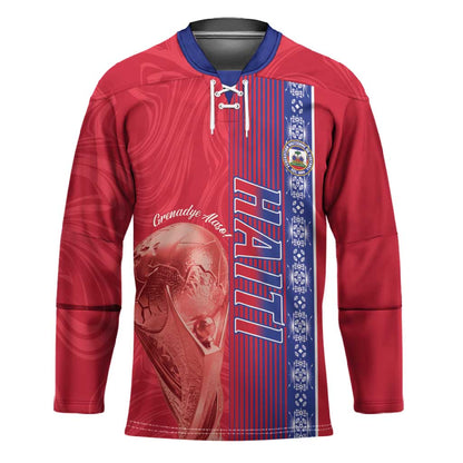 Custom Afro-Haiti Football Hockey Jersey 2026 Grenadye Alaso Red Version - African Pride