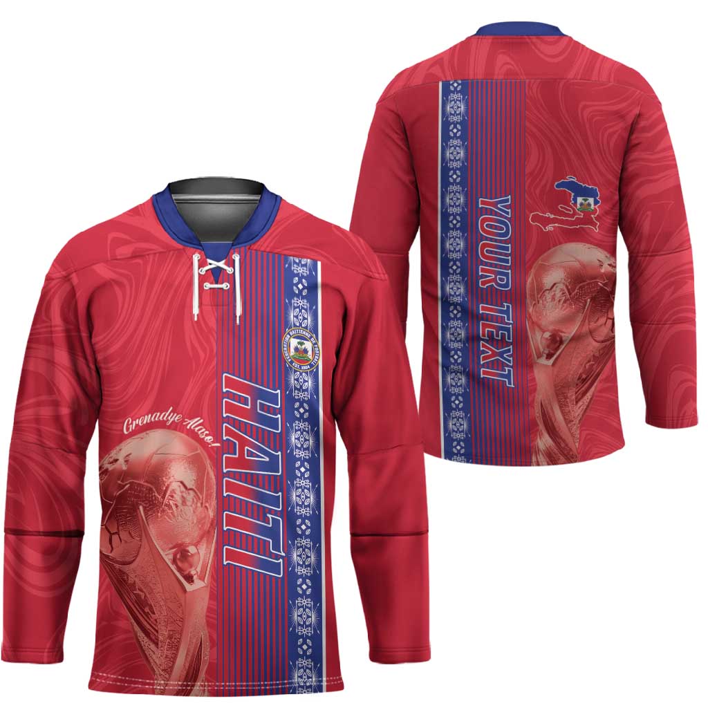 Custom Afro-Haiti Football Hockey Jersey 2026 Grenadye Alaso Red Version - African Pride