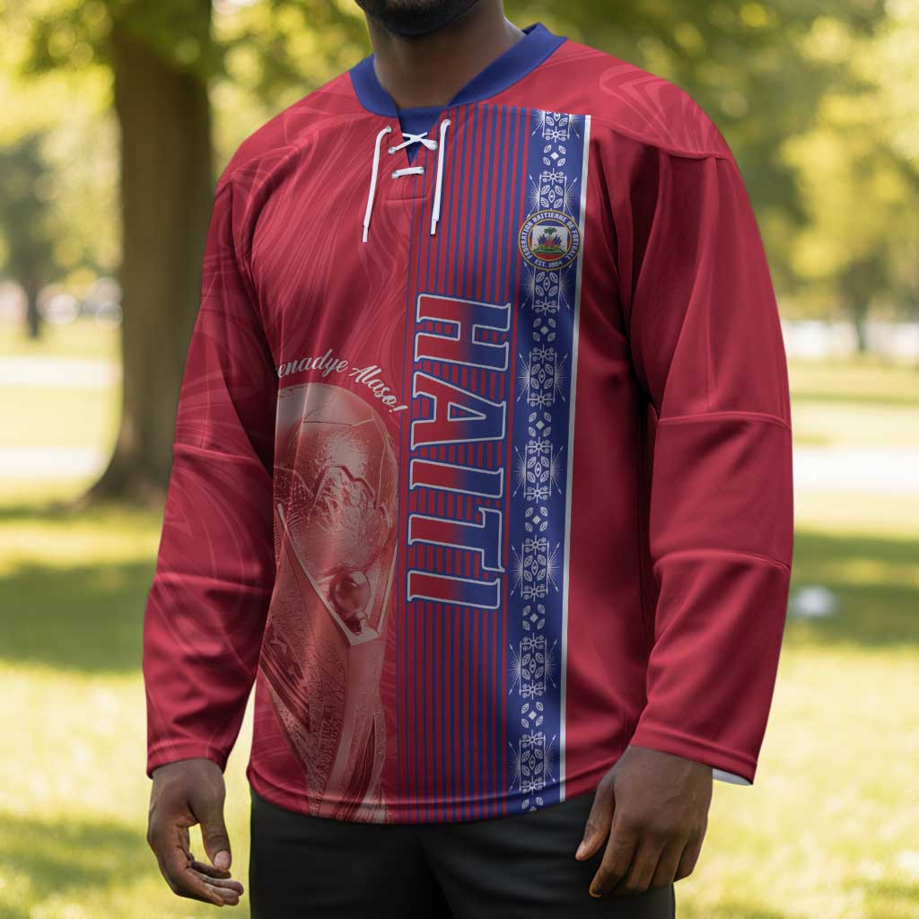 Custom Afro-Haiti Football Hockey Jersey 2026 Grenadye Alaso Red Version - African Pride