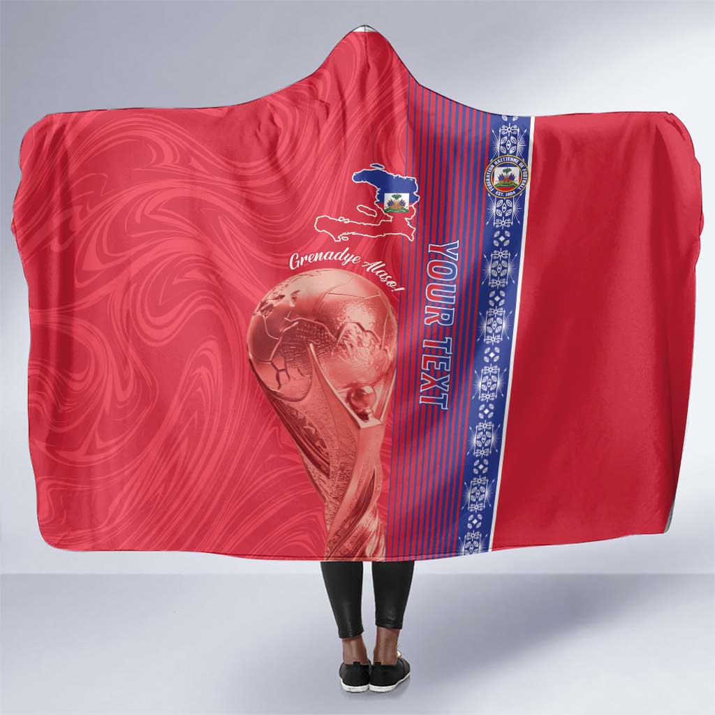 Custom Afro-Haiti Football Hooded Blanket 2026 Grenadye Alaso Red Version - African Pride