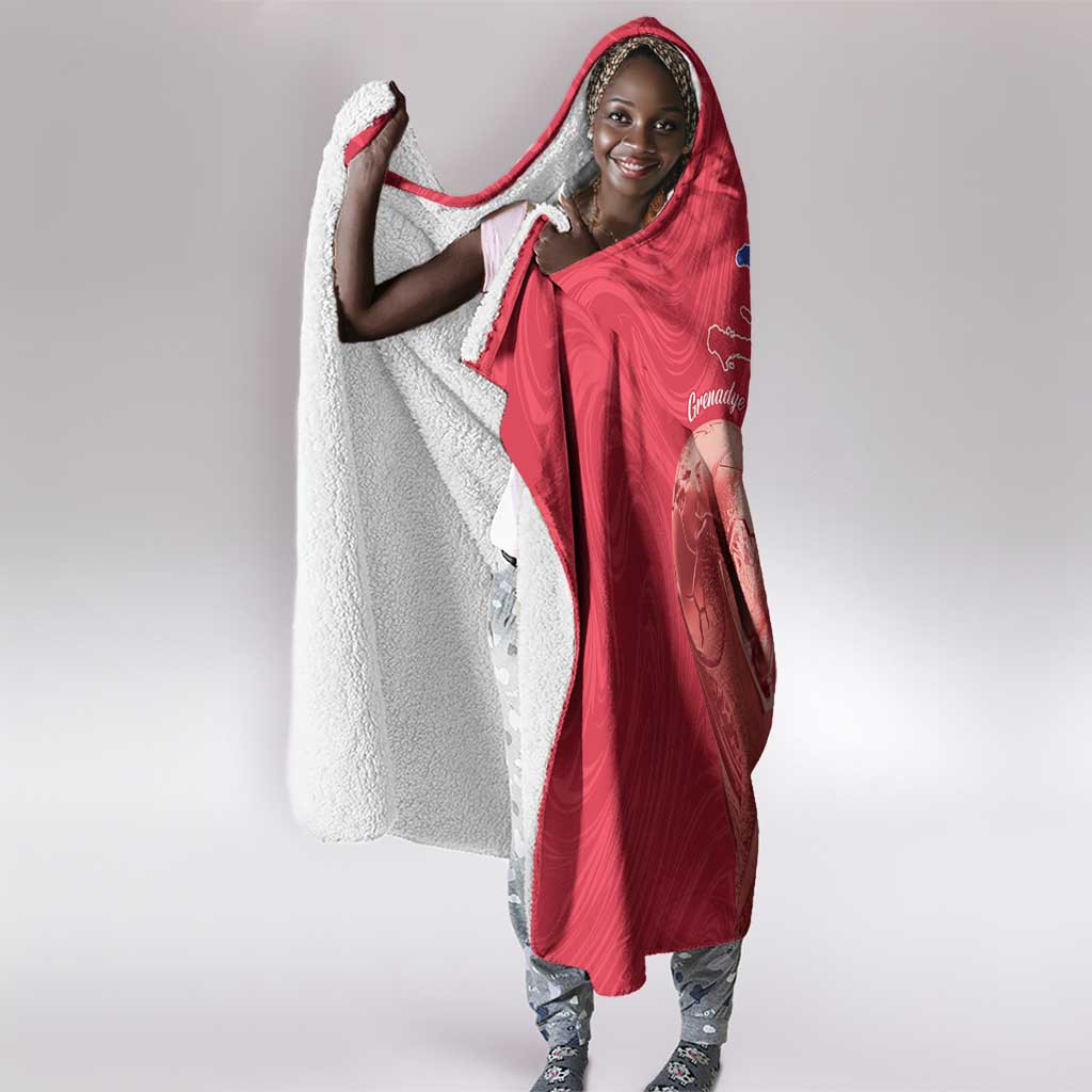 Custom Afro-Haiti Football Hooded Blanket 2026 Grenadye Alaso Red Version - African Pride