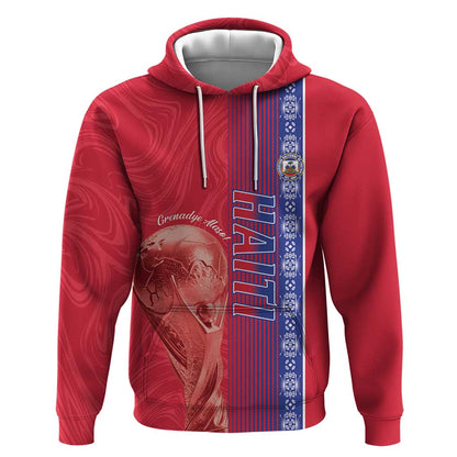 Custom Afro-Haiti Football Hoodie 2026 Grenadye Alaso Red Version - African Pride