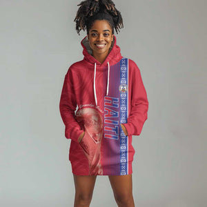 Custom Afro-Haiti Football Hoodie Dress 2026 Grenadye Alaso Red Version - African Pride