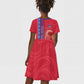 Custom Afro-Haiti Football Kid Short Sleeve Dress 2026 Grenadye Alaso Red Version LT14
