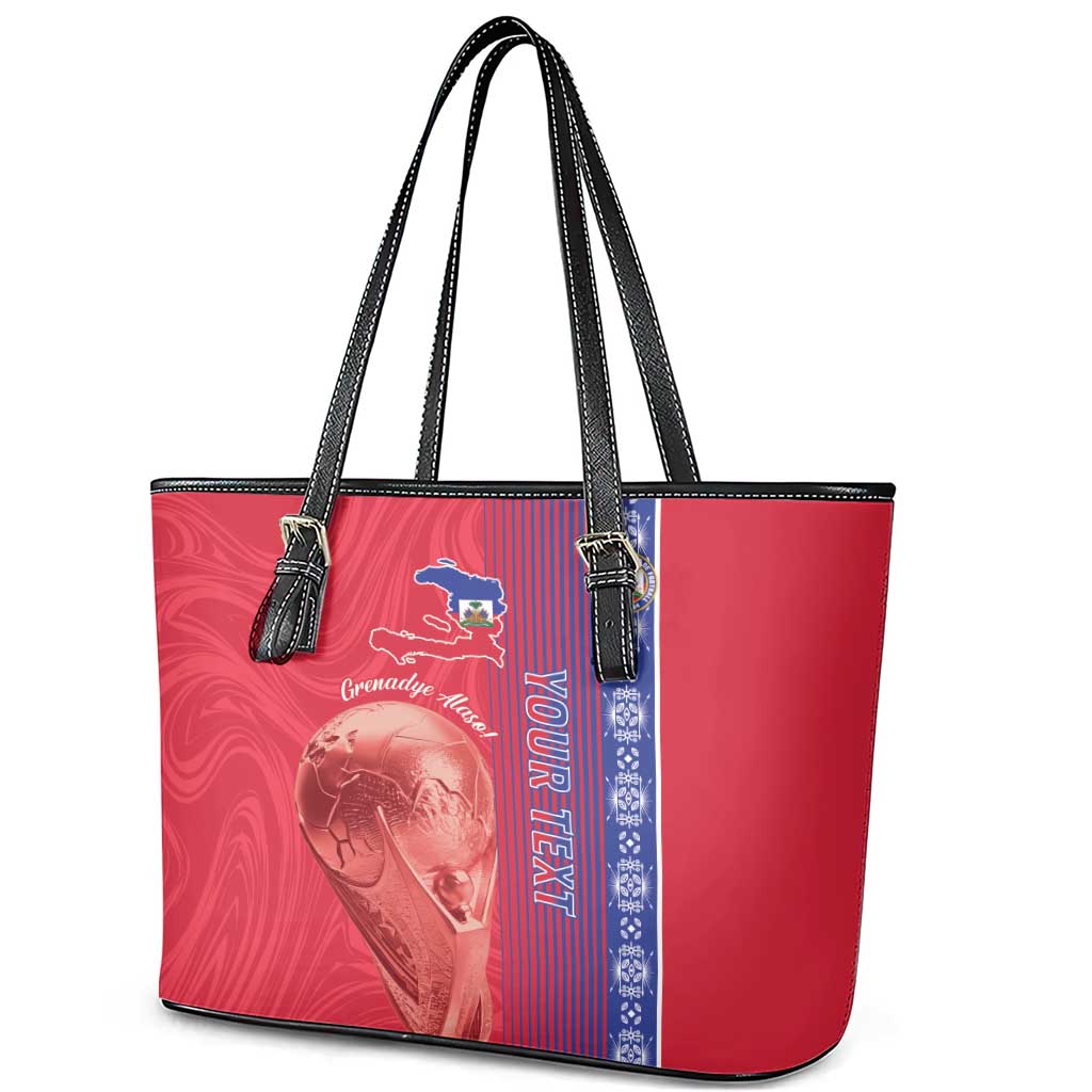 Custom Afro-Haiti Football Leather Tote Bag 2026 Grenadye Alaso Red Version - African Pride