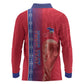 Custom Afro-Haiti Football Long Sleeve Polo Shirt 2026 Grenadye Alaso Red Version - African Pride