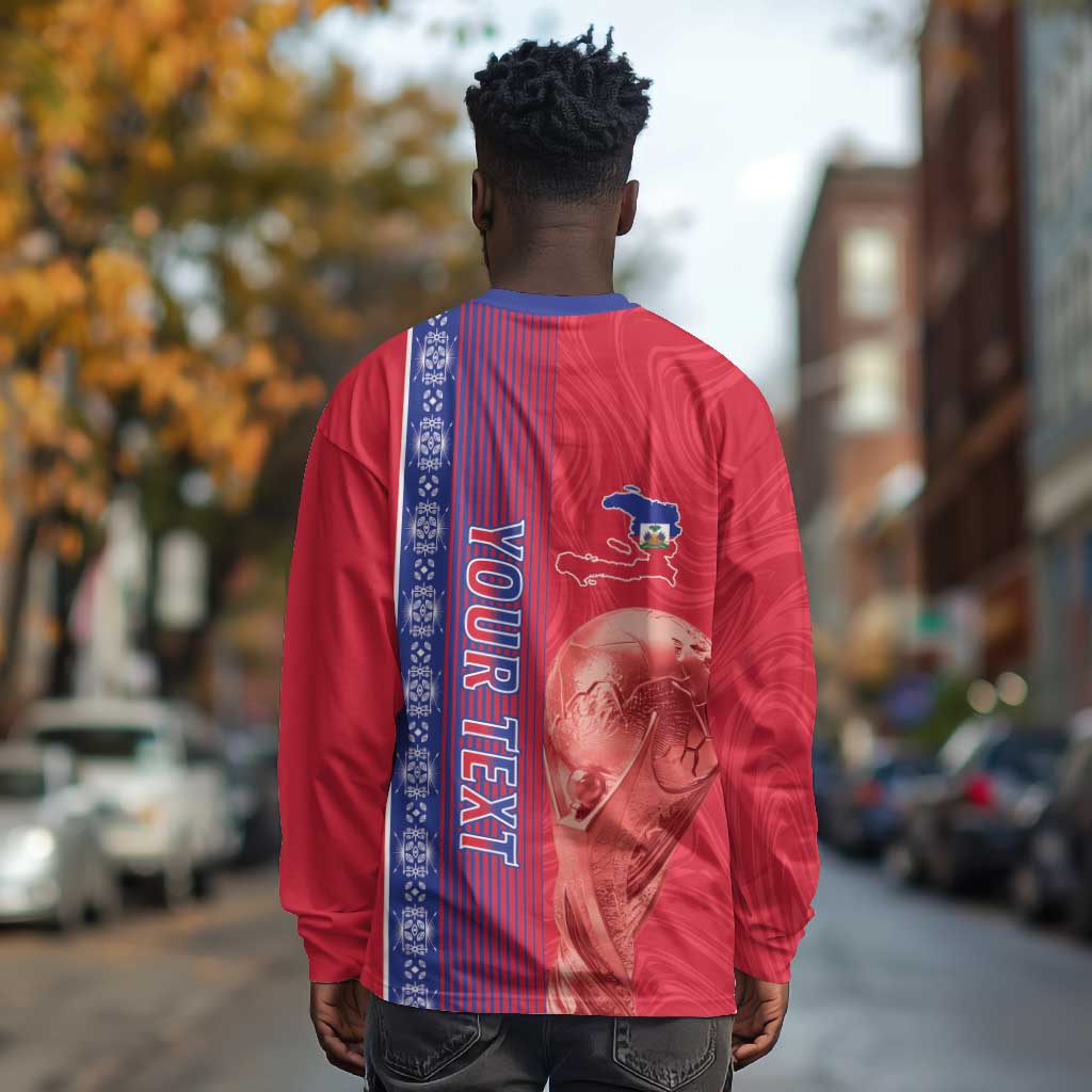 Custom Afro-Haiti Football Long Sleeve Shirt 2026 Grenadye Alaso Red Version - African Pride