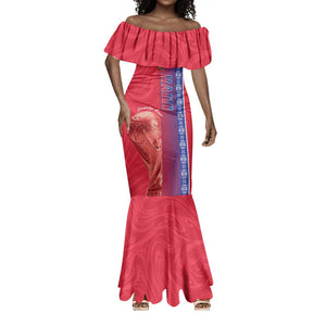 Custom Afro-Haiti Football Mermaid Dress 2026 Grenadye Alaso Red Version - African Pride