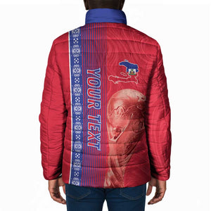 Custom Afro-Haiti Football Padded Jacket 2026 Grenadye Alaso Red Version - African Pride