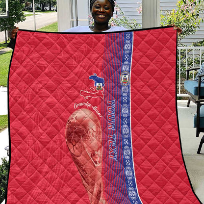 Custom Afro-Haiti Football Quilt 2026 Grenadye Alaso Red Version - African Pride