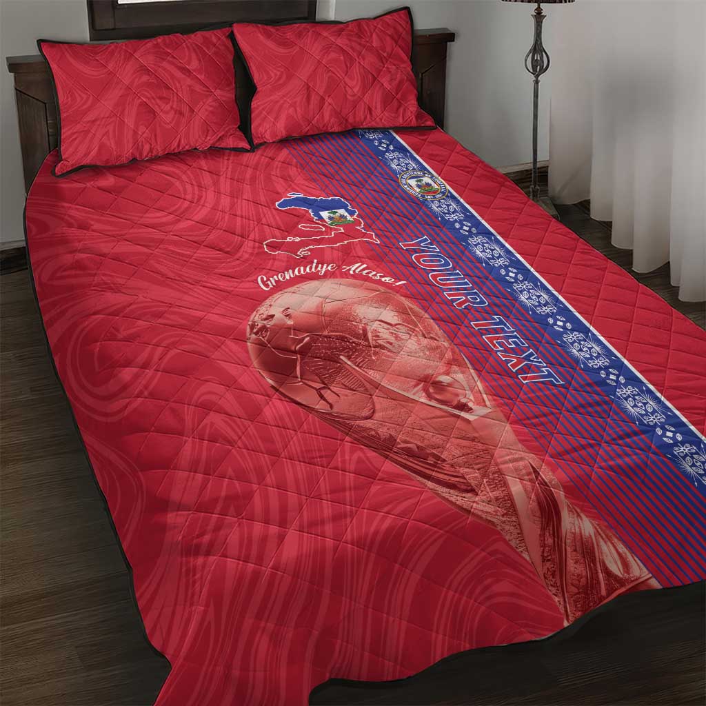 Custom Afro-Haiti Football Quilt Bed Set 2026 Grenadye Alaso Red Version - African Pride