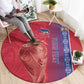 Custom Afro-Haiti Football Round Carpet 2026 Grenadye Alaso Red Version - African Pride