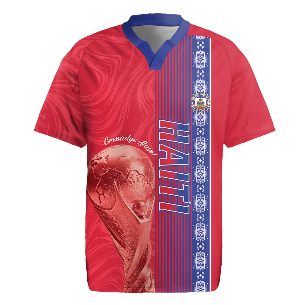 Custom Afro-Haiti Football Rugby Jersey 2026 Grenadye Alaso Red Version LT14