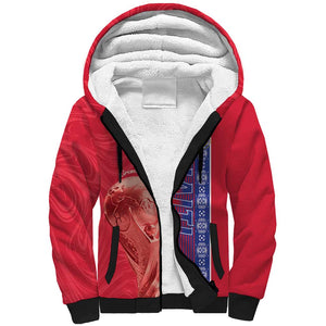 Custom Afro-Haiti Football Sherpa Hoodie 2026 Grenadye Alaso Red Version - African Pride