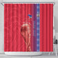 Custom Afro-Haiti Football Shower Curtain 2026 Grenadye Alaso Red Version - African Pride