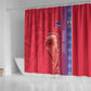 Custom Afro-Haiti Football Shower Curtain 2026 Grenadye Alaso Red Version - African Pride