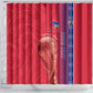 Custom Afro-Haiti Football Shower Curtain 2026 Grenadye Alaso Red Version - African Pride
