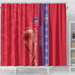 Custom Afro-Haiti Football Shower Curtain 2026 Grenadye Alaso Red Version - African Pride