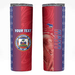 Custom Afro-Haiti Football Skinny Tumbler 2026 Grenadye Alaso Red Version - African Pride