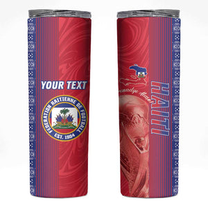 Custom Afro-Haiti Football Skinny Tumbler 2026 Grenadye Alaso Red Version - African Pride