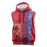 Custom Afro-Haiti Football Sleeveless Hoodie 2026 Grenadye Alaso Red Version - African Pride