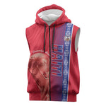 Custom Afro-Haiti Football Sleeveless Zip Hoodie 2026 Grenadye Alaso Red Version - African Pride