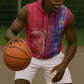 Custom Afro-Haiti Football Sleeveless Zip Hoodie 2026 Grenadye Alaso Red Version - African Pride