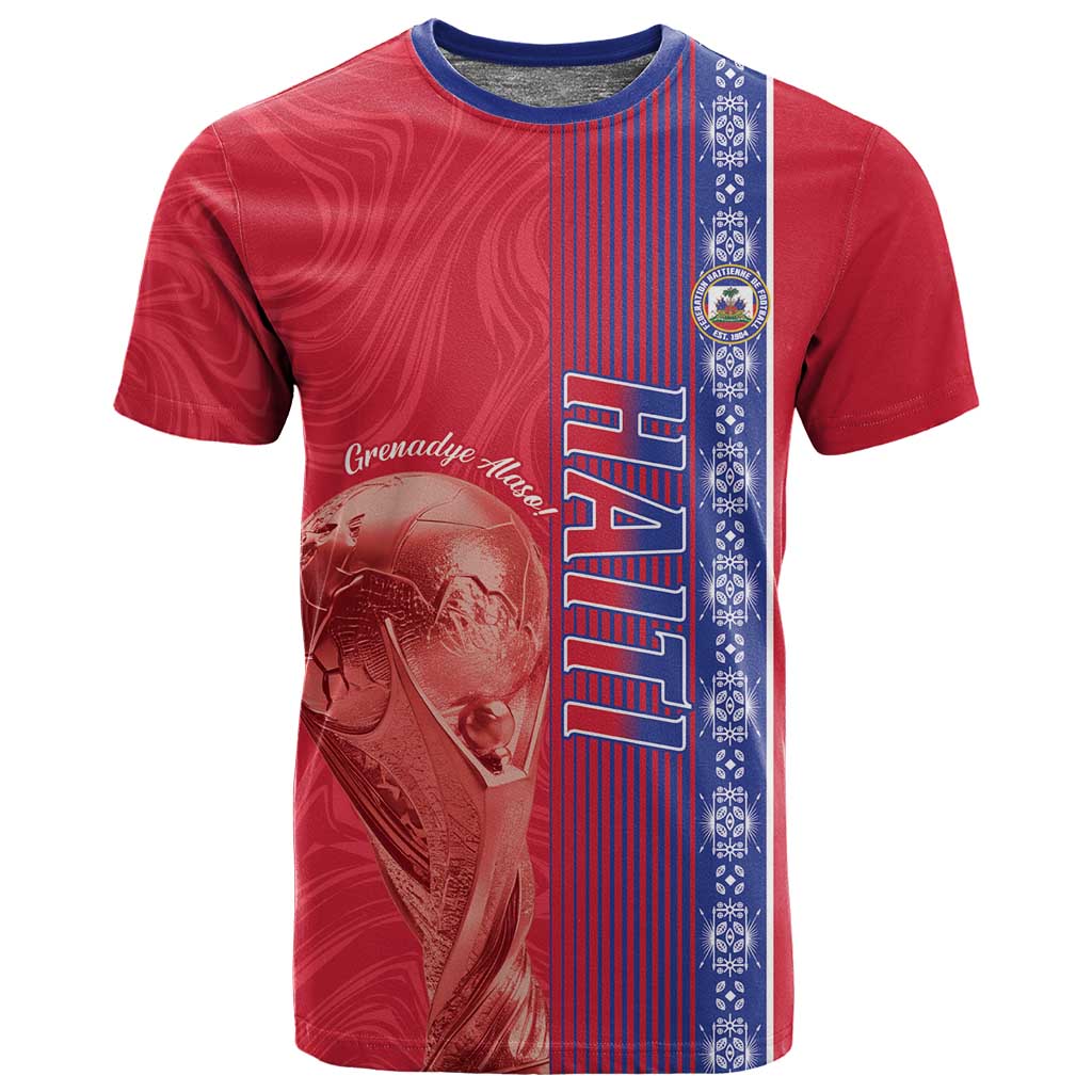 Custom Afro-Haiti Football T shirt 2026 Grenadye Alaso Red Version - African Pride