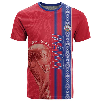Custom Afro-Haiti Football T shirt 2026 Grenadye Alaso Red Version - African Pride
